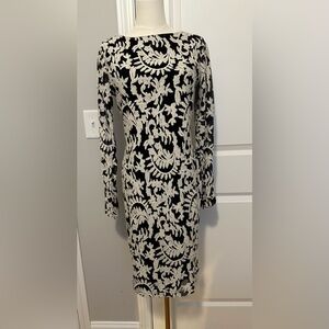 Elegant Black and White Patterned Dress